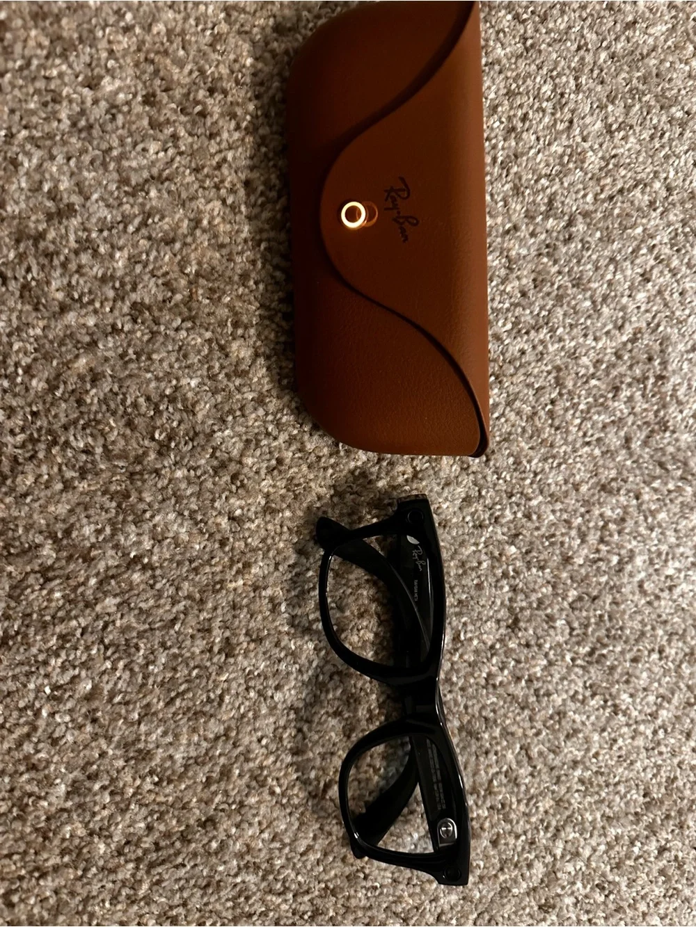 Ray-Ban Black Frame Glasses with Brown Leather Case